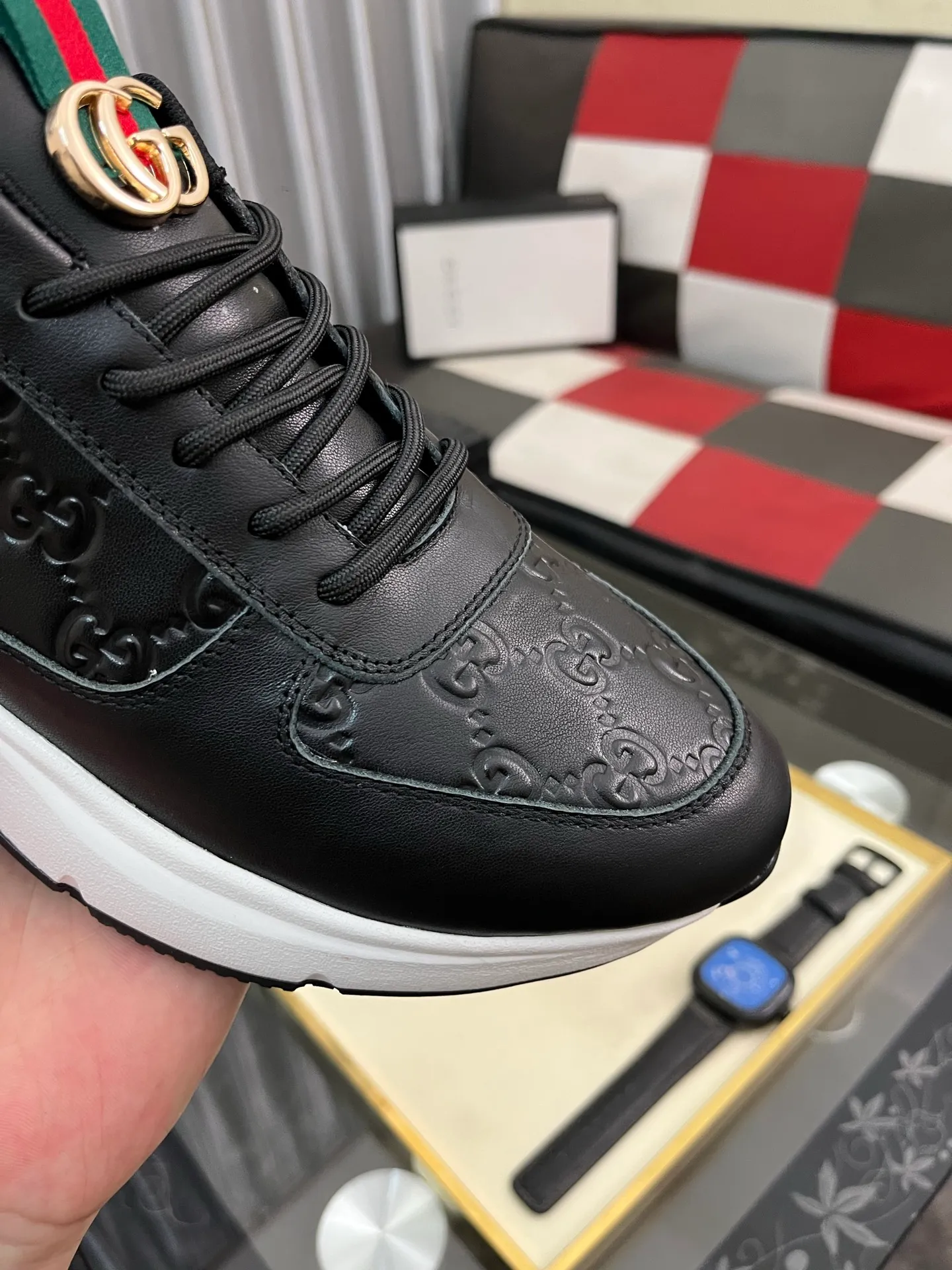 Men's shoes 💰458⌚️⌚️ (GUCCI) Gucci official website men's casual shoes synchronization style, the upper is made of cowhide with imported new brand elements Gucci, showing a good atmosphere, simple design and slip-on style, super versatile, 🐑 leather lining, air-cushion rubber outsole, size 38-442️⃣ colors available
